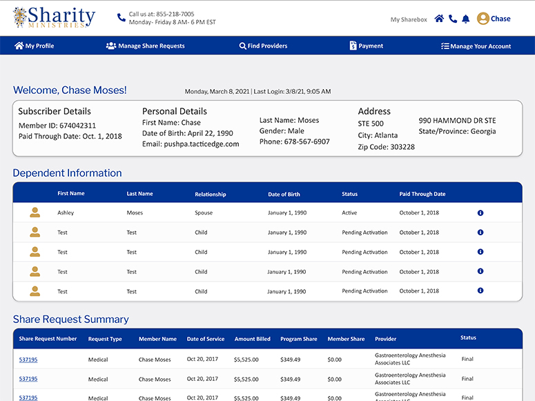 Member Portal UI